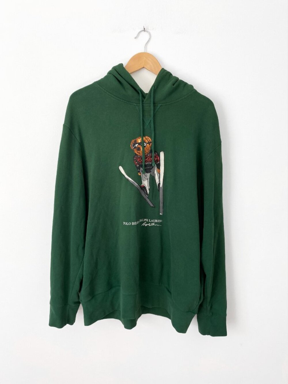 Men's Polo Ralph Lauren Men's Polo Bear Ski Hoodie, Green, XL